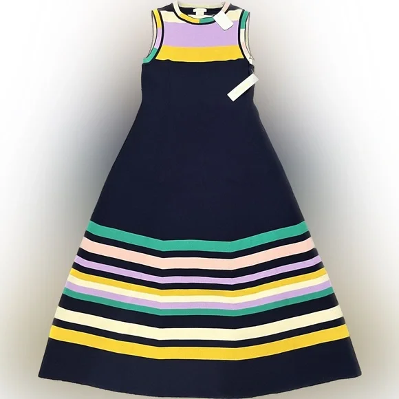 Shoshanna | Dresses | Shoshanna Kourt Dress With A Fitted Bodice And Flared  Skirt With A Strip Design | Poshmark